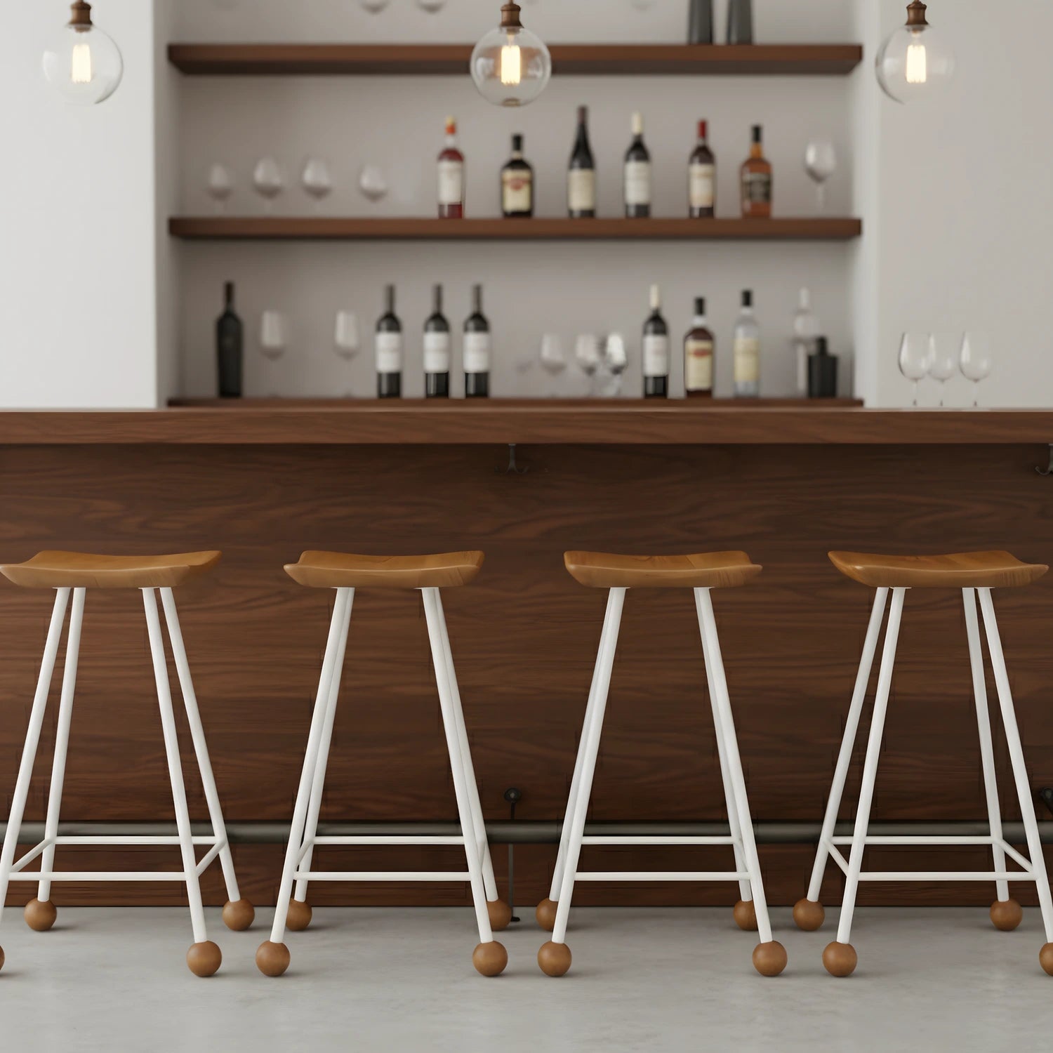 Ahşap bar taburesi restoran bar tezgahı çoklu dizilim profesyonel kullanım