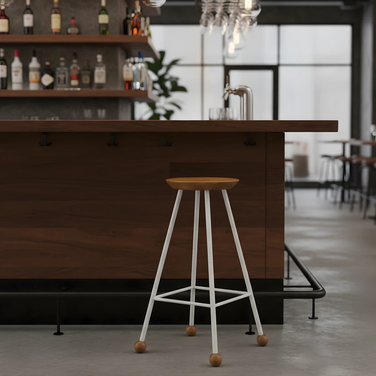 75cm bar taburesi ahşap tezgahlı bar köşesi iç mekan dekorasyon uyumu