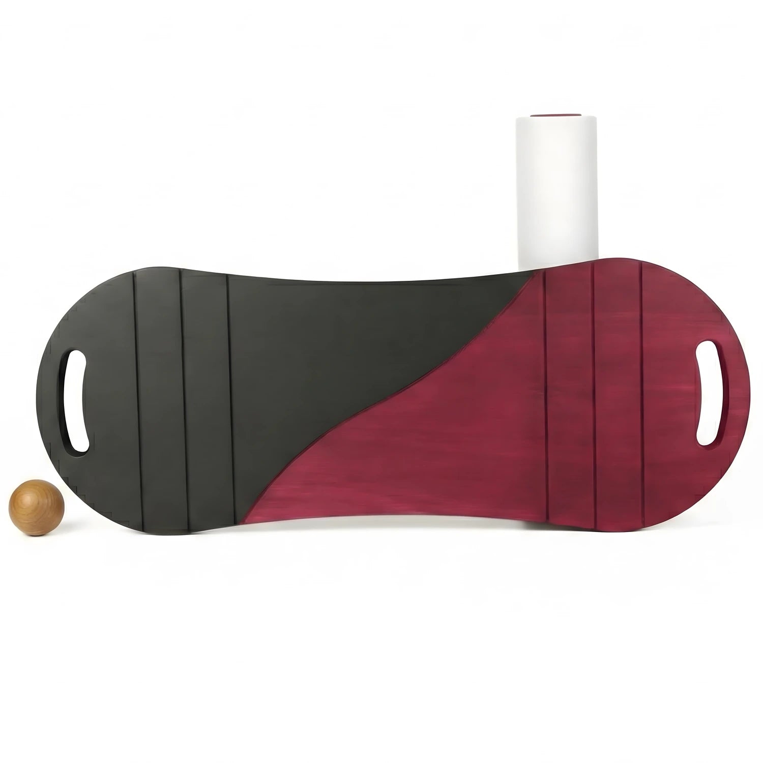 Ergonomik tutma yerlerine sahip iki renkli şık tasarımlı denge tahtası.