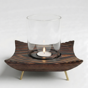 Ceviz Rengi Tealight Dış Mekan Mumluk