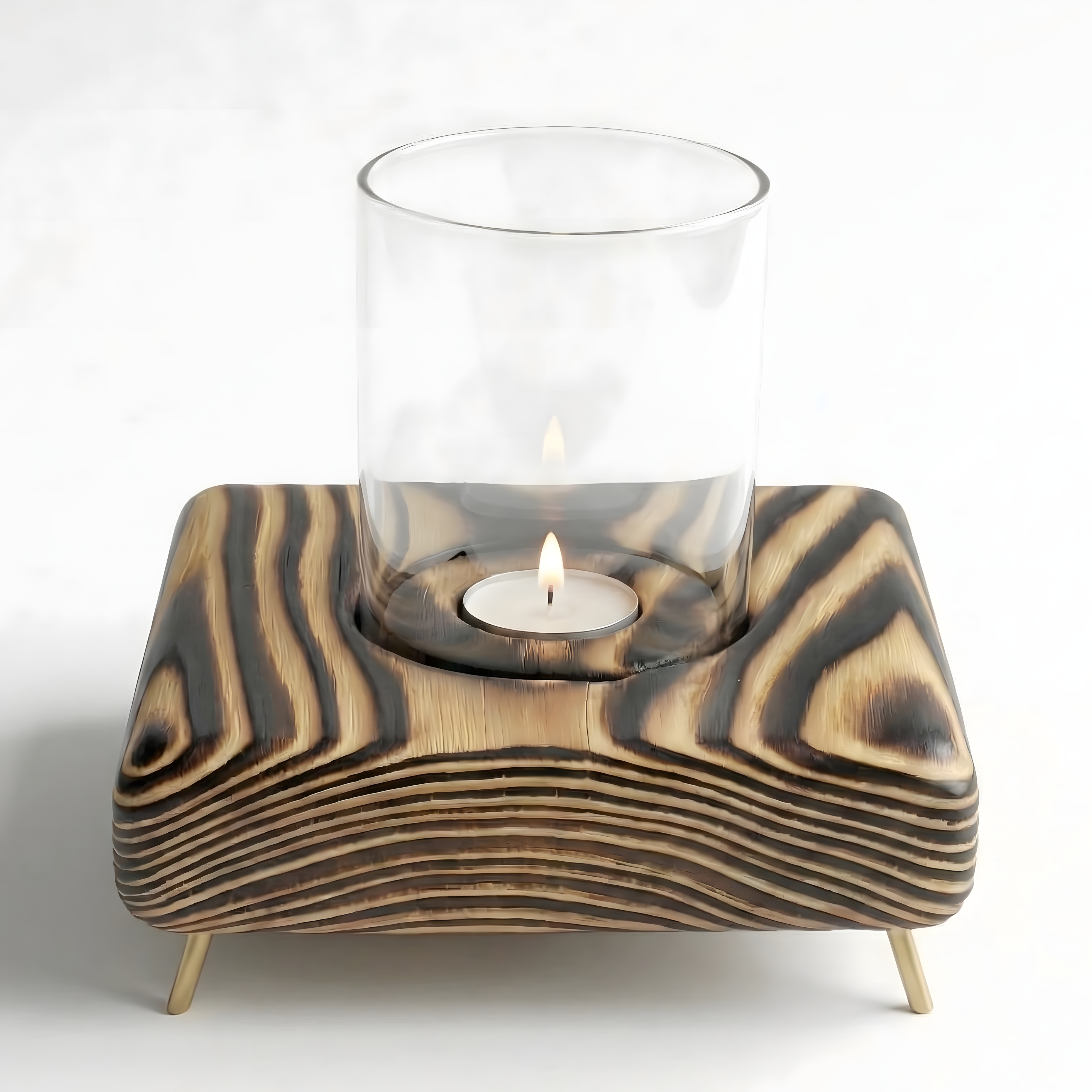 Ceviz Rengi Tealight Mumluk