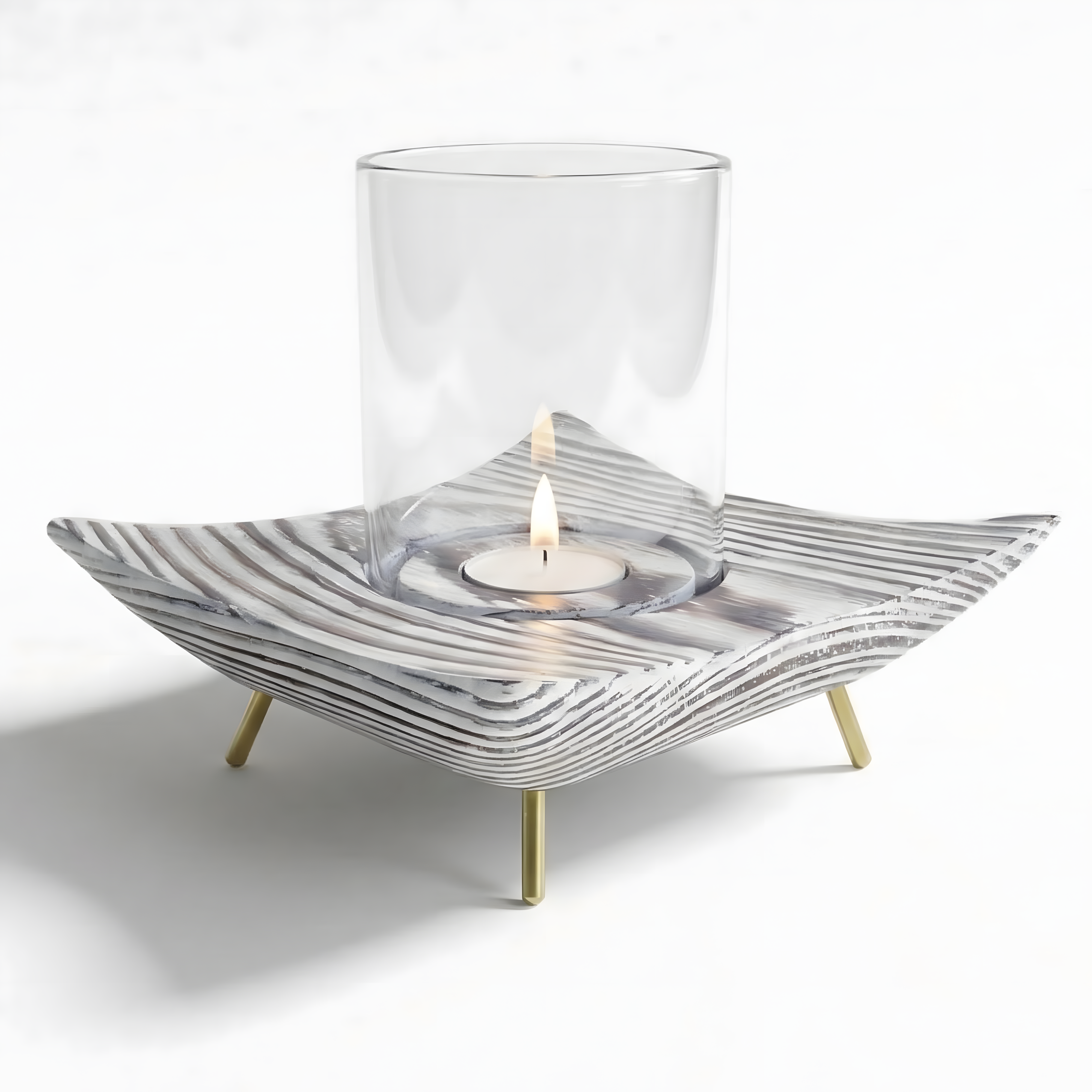 Ceviz Rengi Tealight Dış Mekan Mumluk