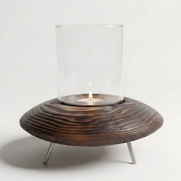 Fanuslu Ceviz Rengi Tealight Mumluk