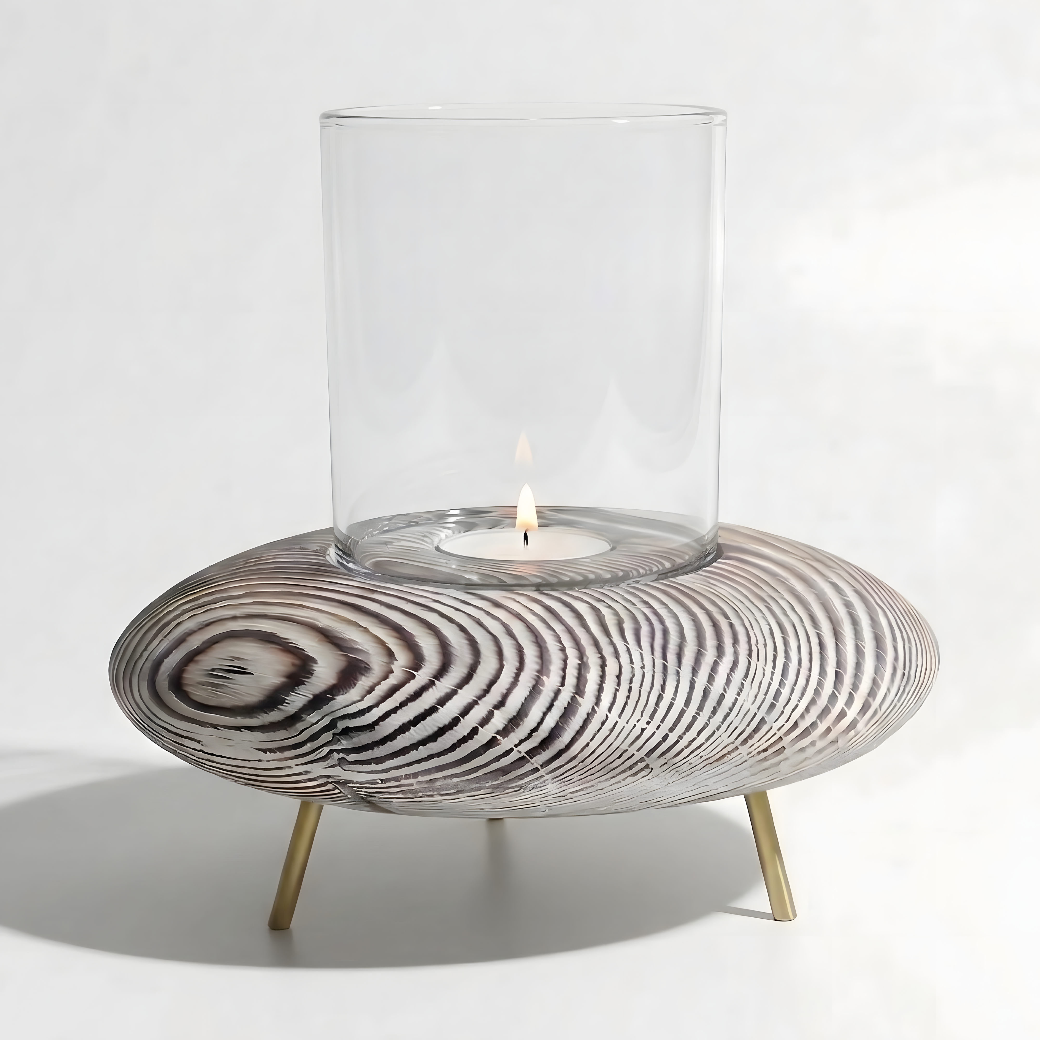 Fanuslu Doğal Renk Tealight Mumluk