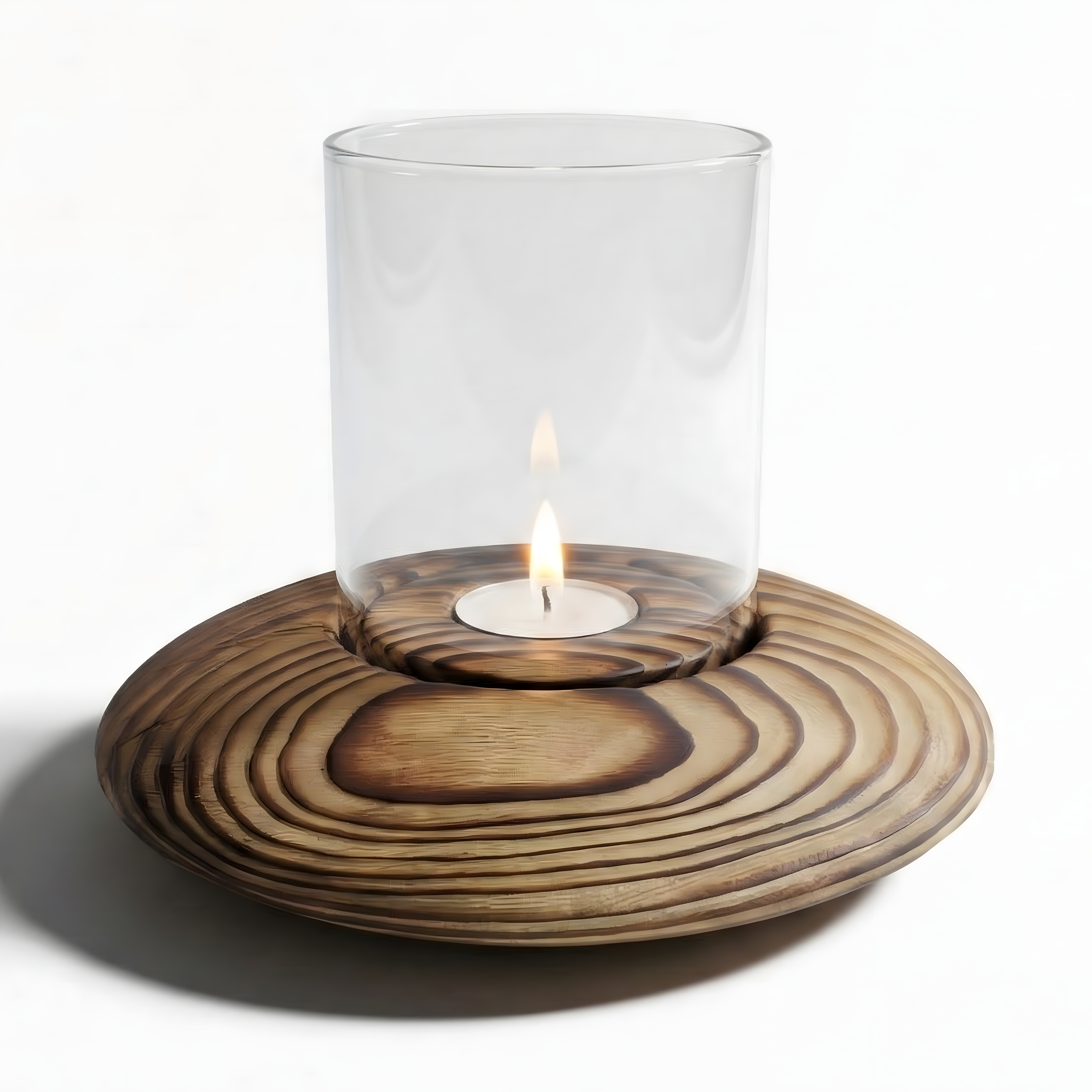 Fanuslu Doğal Renk Tealight Mumluk