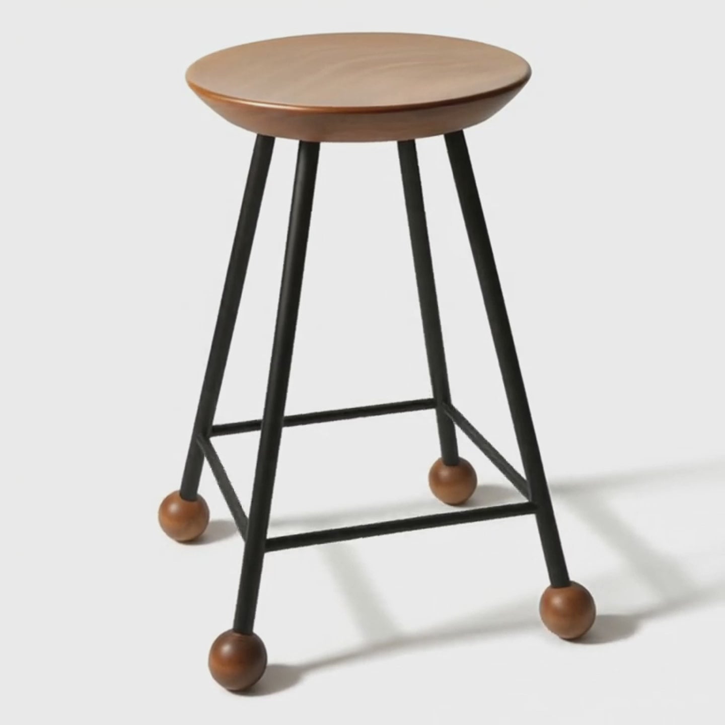 55 cm dekoratif siyah ahşap tabure mat metal ayaklı tanıtım videosu – Wood Stone Art