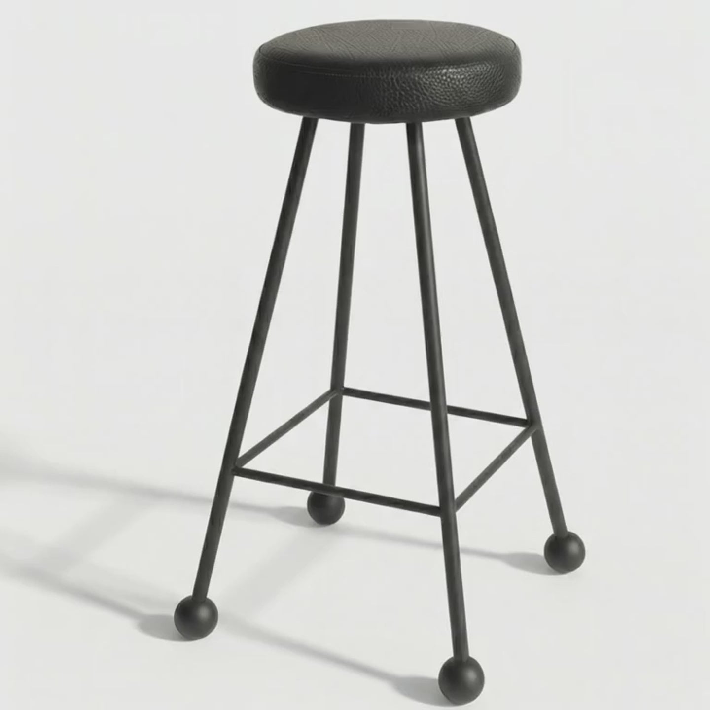 Bar Taburesi Deri Döşemeli Simsiyah Metal Ayaklı – 75cm