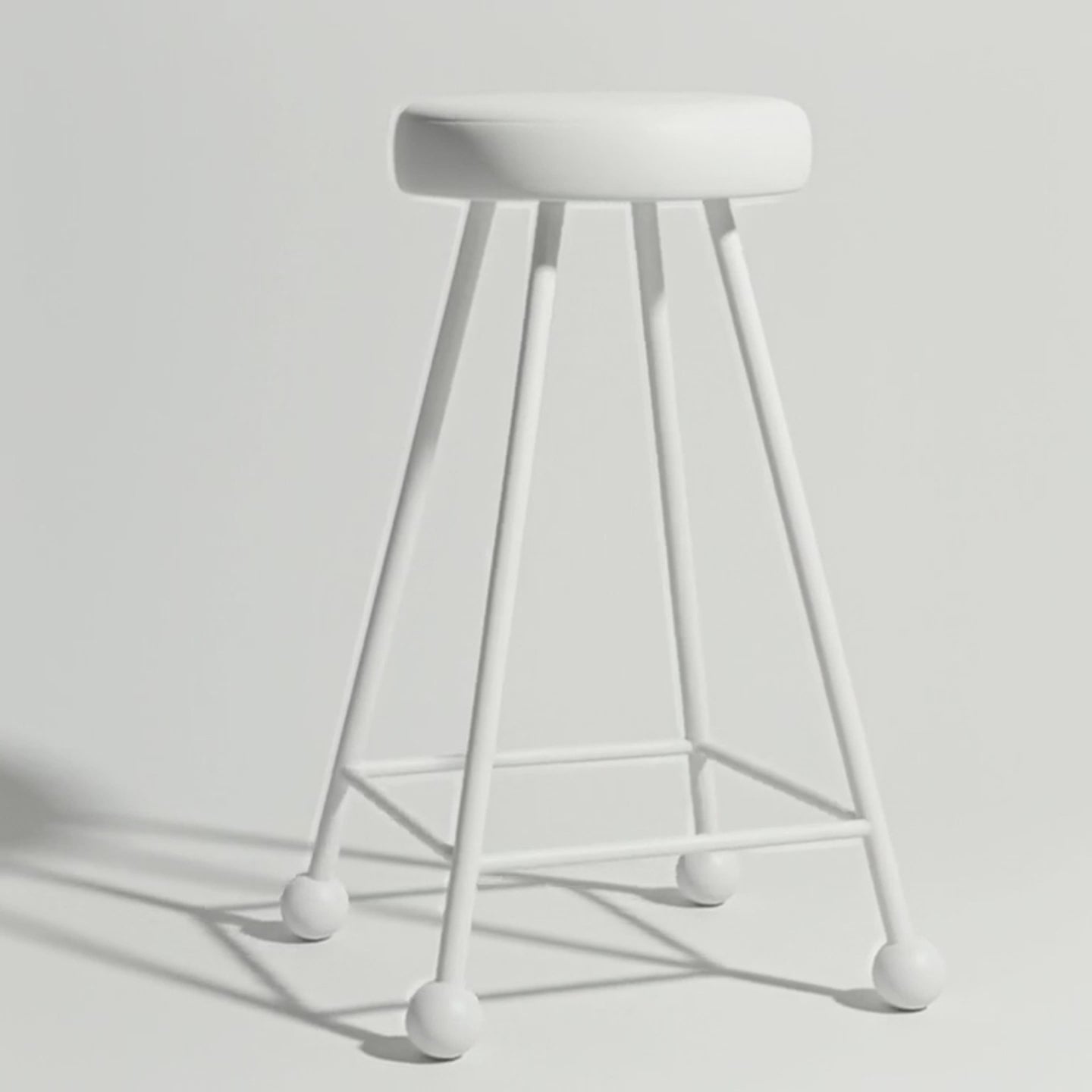 Bar Taburesi Deri Döşemeli Bembeyaz Metal Ayaklı – 65cm