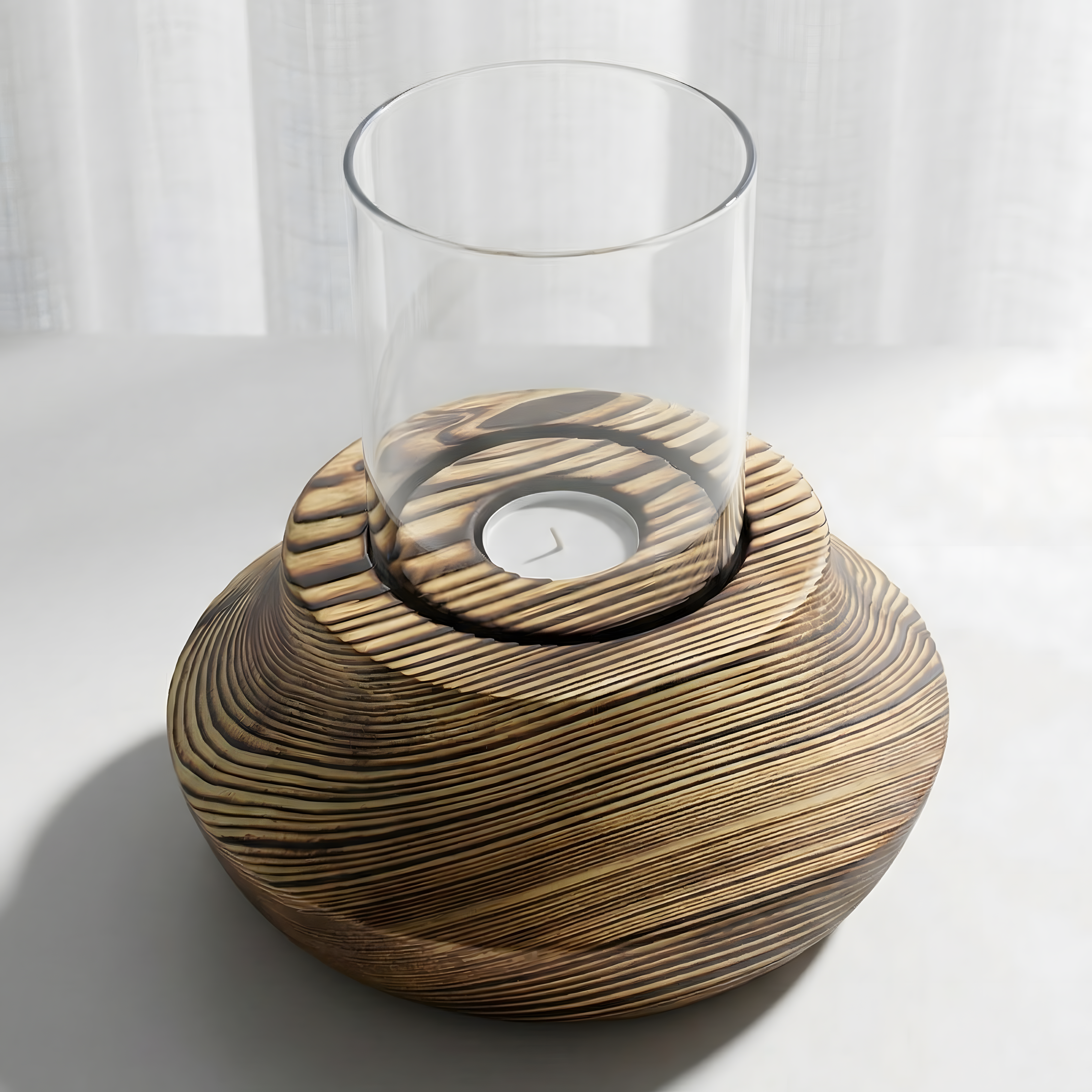 Doğal Renk Tealıght Dış Mekan Mumluk