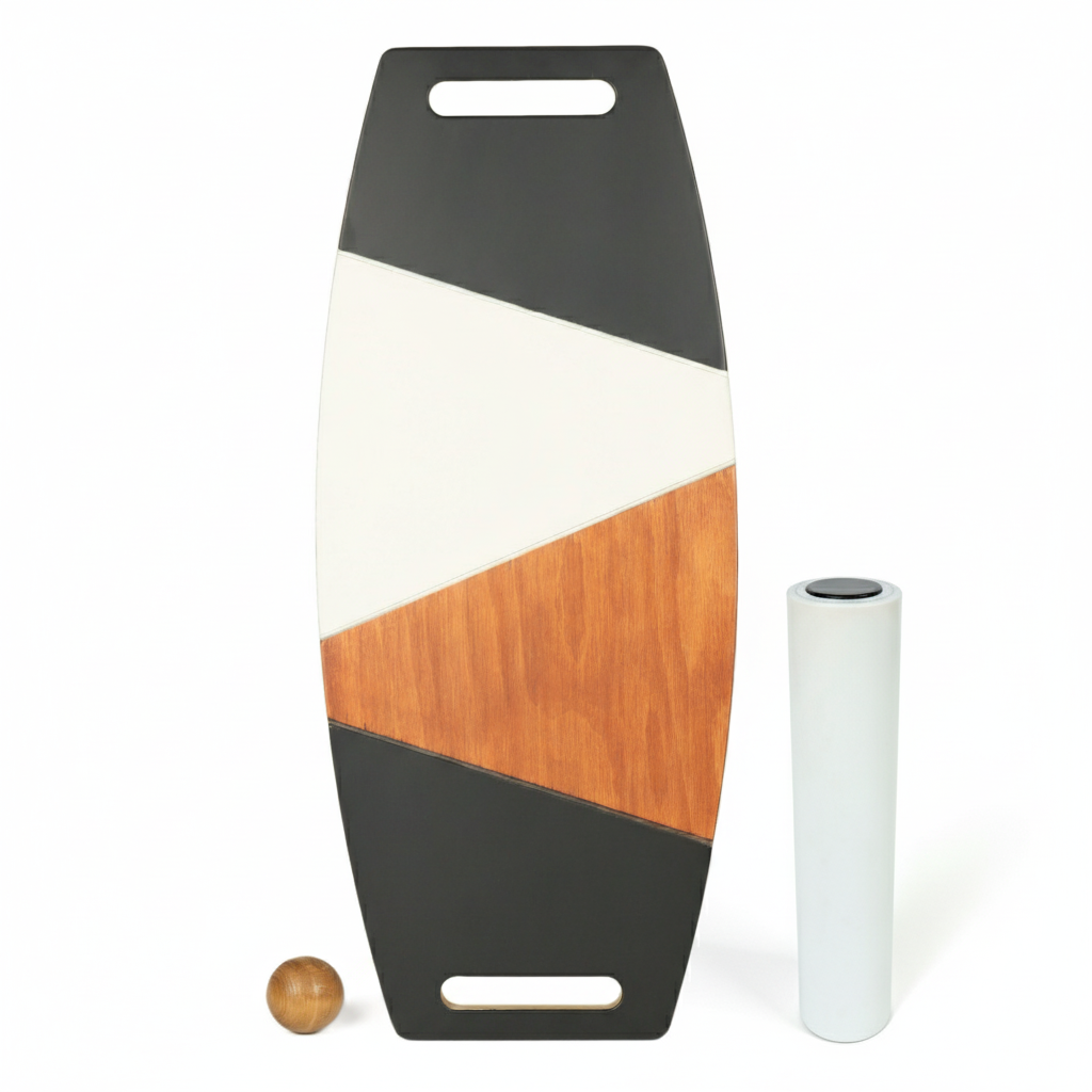 Renkli Denge Tahtası Balance Roller Board Çift Fonksiyonlu Sörf Eğitim Tahtası Kaykay Eğitim Tahtası 73 x 31 CM – RB09