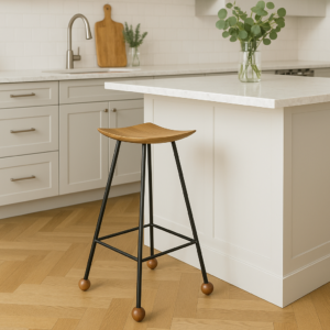 Wooden Bar Stool – 75cm - Iron Pipe / STL-003